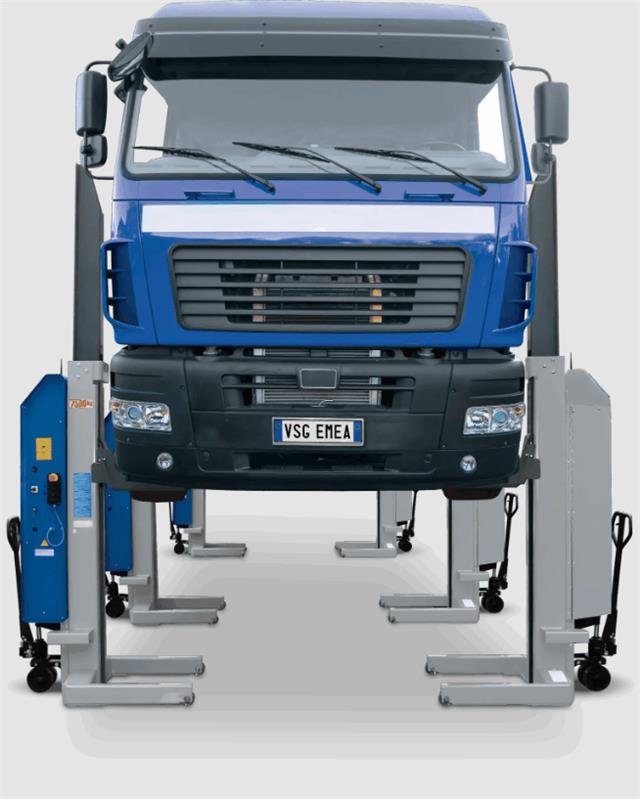 Dizalica elektro hidraulična mobilna 570-1300 mm, sa bežičnom komunikacijom između stubova, 6 stuba nosivosti 7500 kg po stubu ALPHA 6-7.5 RAVAGLIOLI