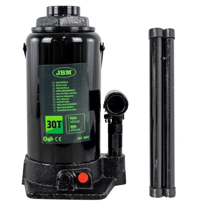 Dizalica ručna hidraulična 30 t sa minimalnom visinom 285 mm i maksimalnom visinom 465 mm. Pouzdana za teške poslove podizanja vozila i opreme JBM