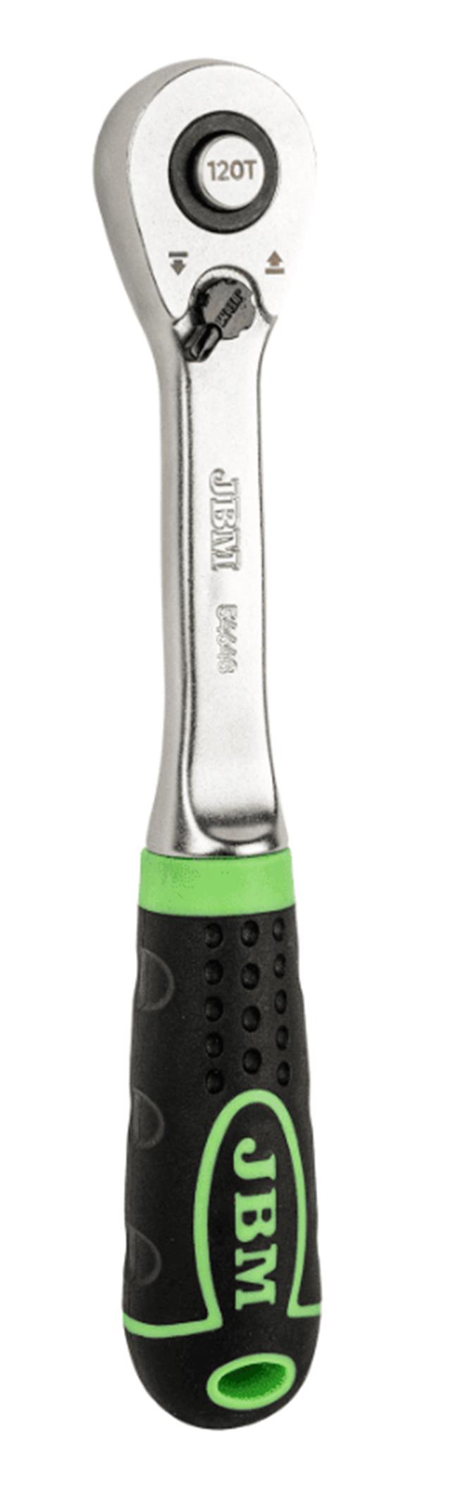 Ručica reverzibilna (360 Nm) sa glavom od 120-zuba za precizno pritezanje/otpuštanje dužina 150 mm, cink završna obrada JBM