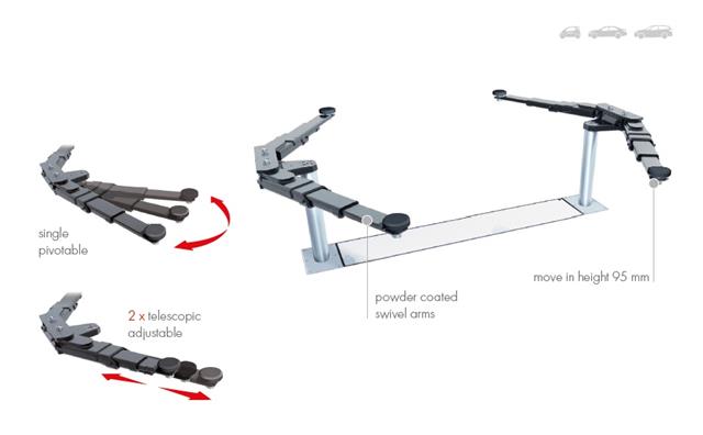 Dizalica kasetna ukopavajuća sa dva stuba nosivosti 3500 kg  SWINGARM 2.36-2530 HYBRID HERRMANN