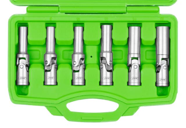 "Ključevi nasadni 3/8"" zglobni za svećice 8, 9, 10, 12, 14, 16mm u garnituri JBM"