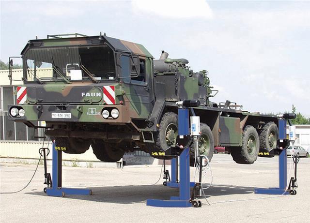 Dizalica mobilna stubna za kamione, autobuse i komercijalna vozila, 7,5 t po stubu, sinhrono podizanje, IP54 i pogon koji zahteva minimalno održavanje za teška vozila MAHA