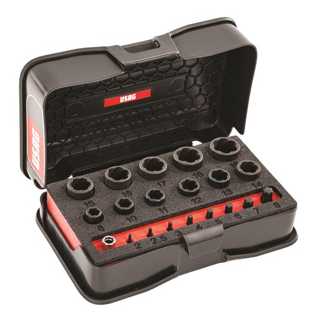 Garnitura kovanih nasadnih ključeva i bitova za zalomljene matice vijke 8-19 mm 22/1 458 S20 USAG