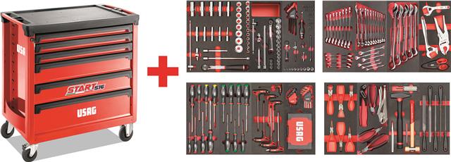 Kolica sa garniturom alata u penastim modulima START XL 516 STXL6MM USAG