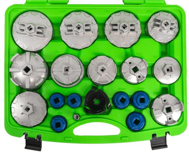 Ključevi nasadni za filter ulja aluminijumski 19 kom u garnituri JBM