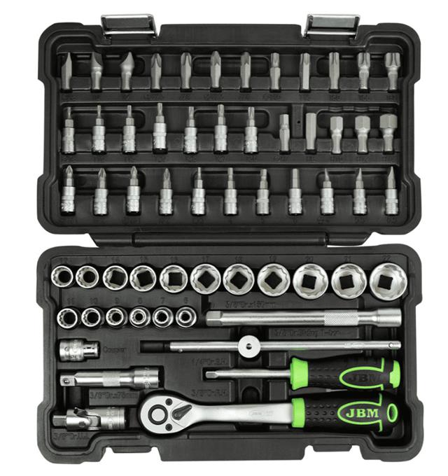 "Ključevi nasadni u garnituri 12-ugaoni prihvat 3/8"" sa reverzibilnom ručicom prihvat 3/8"" 59/1 JBM"