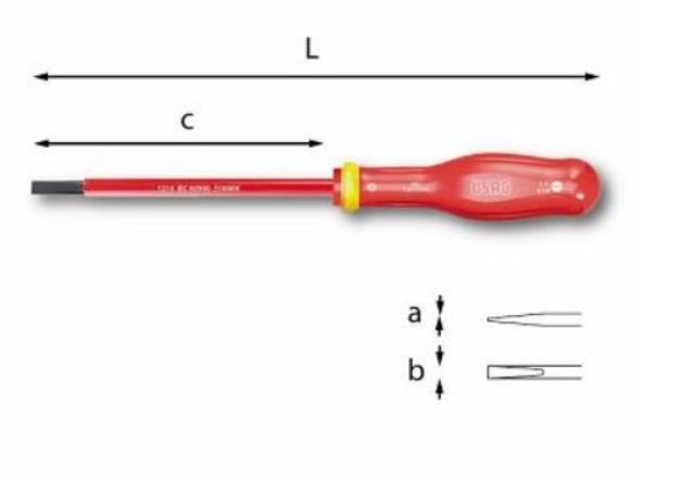 Odvijač ravni 1000V 0,5x3x75 dužine 179 mm 091 USAG