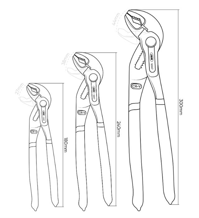 Klešta papagaj u futroli 180, 240, 300 mm 3/1 JBM