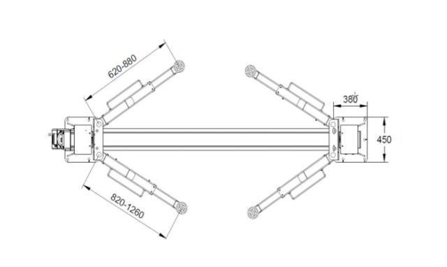 Dizalica dvostubna ( dva stuba ) max visina podizanja 193 cm automatska nosivosti 4000Kg ( 4 t ), elektro-hidraulična L-220 REDATS