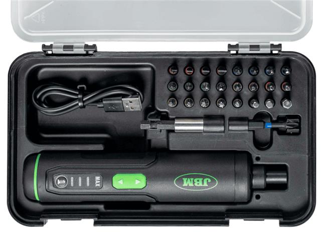 Odvijač bežični električni sa 3 brzine i setom bitova, 4V, sa dvostrukim LED osvetljenjem i podešavanjem obrtnog momenta JBM