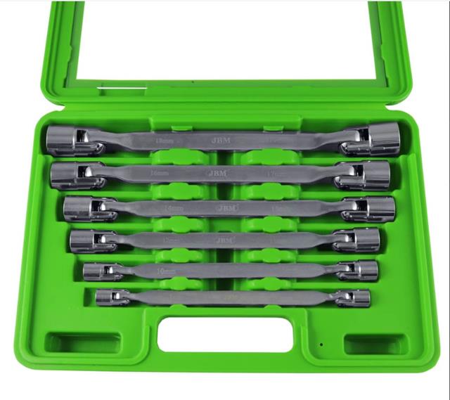Ključevi zglobni u garnituri 8-19 mm u plastičnom koferu 12-ugaoni JBM