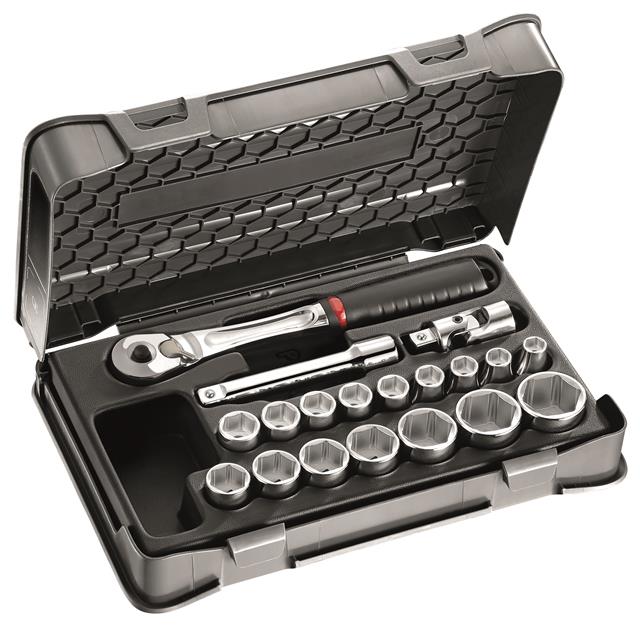 "Garnitura nasadnih kovanih ključeva sa reverzibilnom ručicom i nastavcima 8-32 mm prihvat 1/2"" 606 EBP USAG"