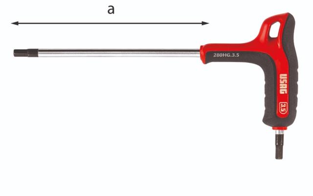 Ključ inbus 3 mm sa T ručkom ergonomski rukohvat dužine 133 mm 280 HG USAG