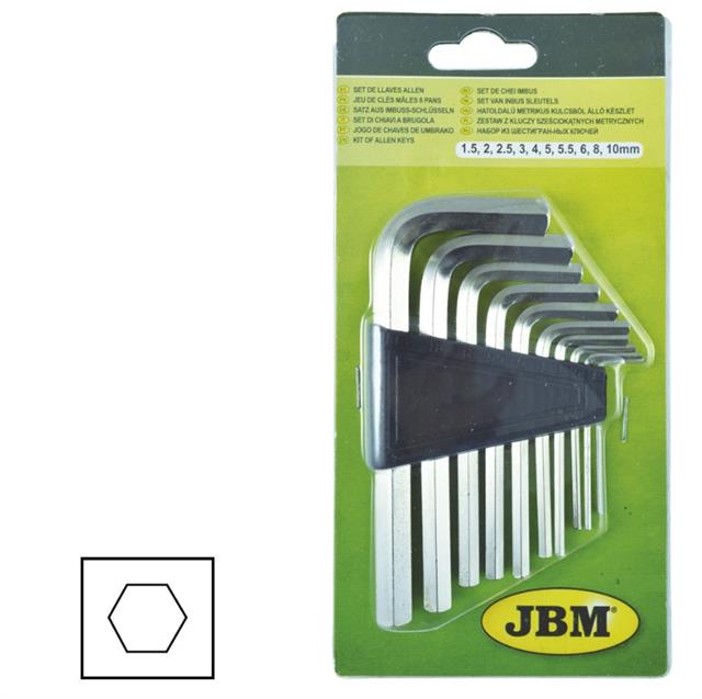 Ključevi imbus kratki 1,5-10 mm na plastičnom nosaču 10/1 JBM