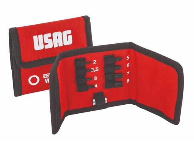 "Garnitura specijalnih nastavaka za oštećene imbus vijke 1/4"" sa torbicom 2-2,5-3-4-5-6-7-8 mm X-GRIP 458 E/B9 USAG"