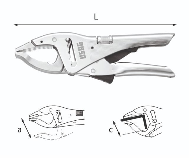 Klešta grip sa dvostrukim podešavanjem 50 mm dužina 250 mm 135 B USAG