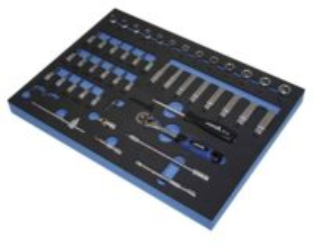 "Ključevi nasadni sa prihvatom na 1/4"" i nastavcima i račnom u penastom modulu ASTA"