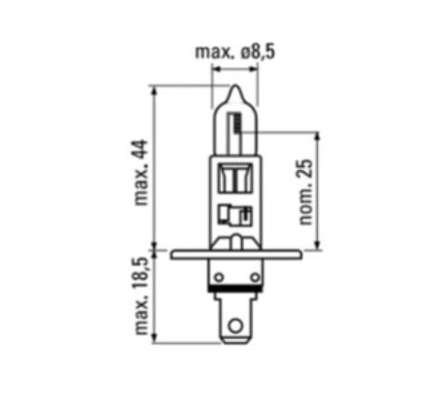 Lampa za vozila H1 napon 12 V snaga 55 W OBN JBM