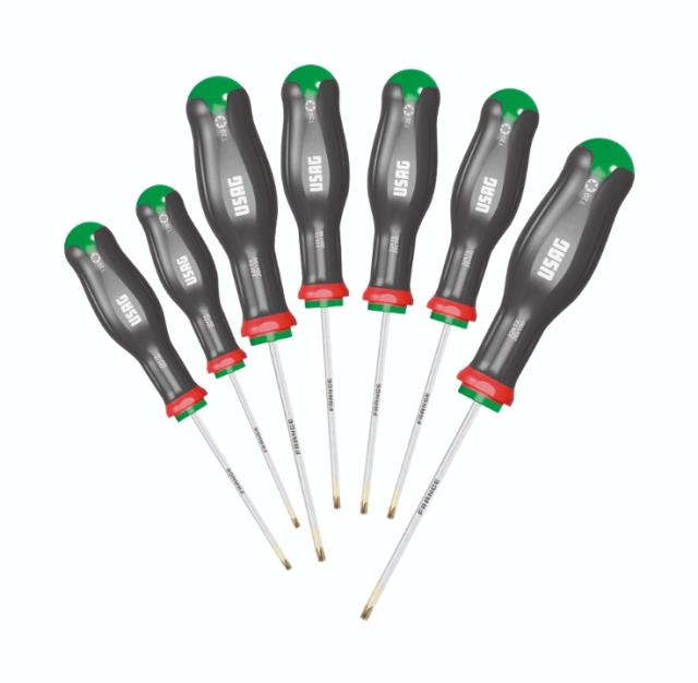 Odvijači sa Torx profilom u garnituri  T10-T15-T20-T25-T27-T30-T40 7/1 324  TX/S7  USAG