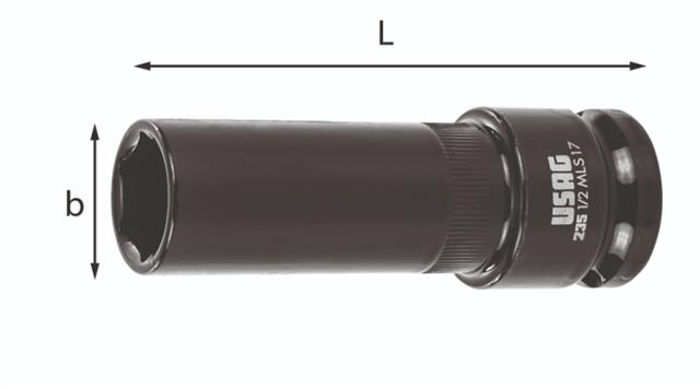 "Ključ nasadni kovani 17 mm dužina 85 mm prihvat 1/2"" ISO 691 ISO 1174-2 235 1/2” MLS USAG"