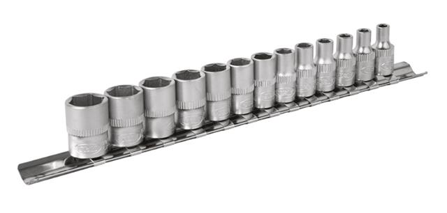 "Ključevi nasadni 6-ugaoni u setu od 4-14 mm na metalnoj šini prihvat 1/4"" 13/1 JBM"