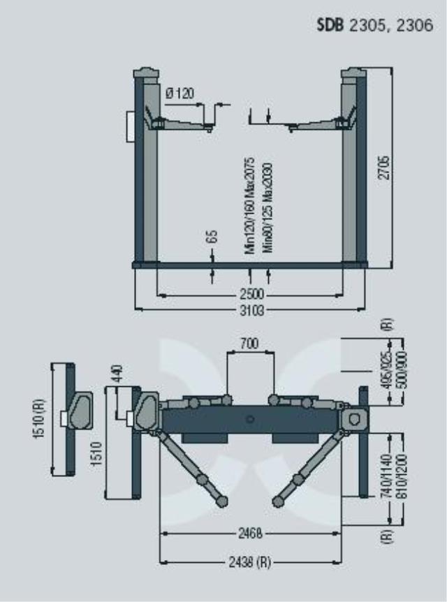 Dizalica dvostubna nosivosti 3200 kg sa H-postoljem i kardanskim prenosom SPACE