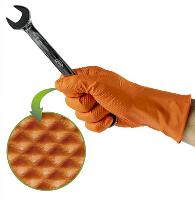 Zaštitne rukavice potrošne od nitrila narandžaste boje veličina L 100/1 JBM