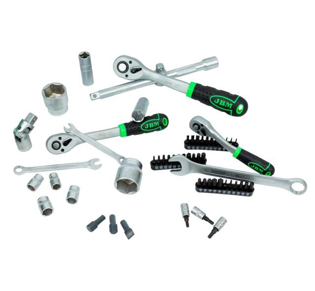 Garnitura nasadnih ključeva sa raznim nastavcima 1/2"-1/4"-3/8" u koferu 216 JBM