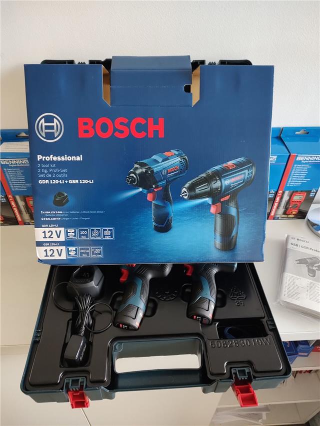 Bosch set akumulatorskih alata bušilica GSR 120-Li + udarni odvrtač GDR 120-LI + GAL 12V-20 u koferu BOSCH
