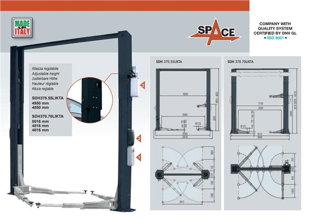 Dizalica dvostubna, elektro-hidraulična  nosivost 7000Kg SPACE